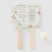 Minimale legante bruiloft van moderne wilde bloeme handwaaier (Voorkant en achterkant)