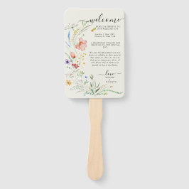 Minimale legante bruiloft van moderne wilde bloeme handwaaier