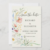 Minimale legante bruiloft van moderne wilde bloeme kaart (Voorkant)