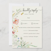 Minimale legante bruiloft van moderne wilde bloeme kaart (Voorkant)