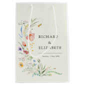 Minimale legante bruiloft van moderne wilde bloeme medium cadeauzakje (Voorkant)