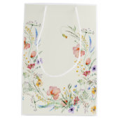 Minimale legante bruiloft van moderne wilde bloeme medium cadeauzakje (Achterkant)