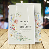 Minimale legante bruiloft van moderne wilde bloeme medium cadeauzakje