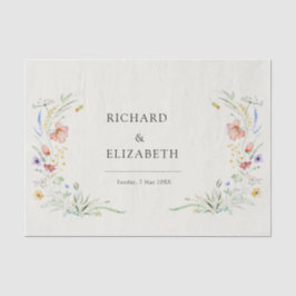 Minimale legante bruiloft van moderne wilde bloeme tissuepapier