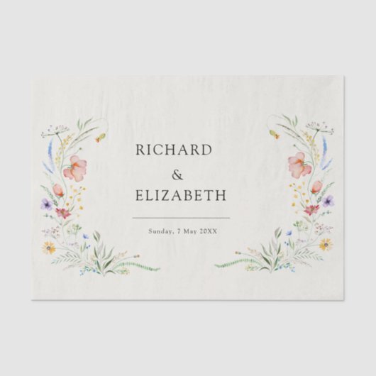 Minimale legante bruiloft van moderne wilde bloeme tissuepapier (Voorkant)