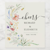 Minimale legante bruiloft van moderne wilde bloeme wijn etiket (Enkel label)