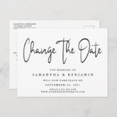 Minimale legante bruiloft verandert de datum aankondigingskaart (Voorkant / Achterkant)