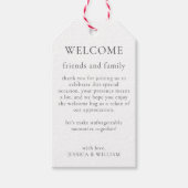 Minimale legante bruiloft voor gasten Welkomsttas Cadeaulabel (Voorkant)