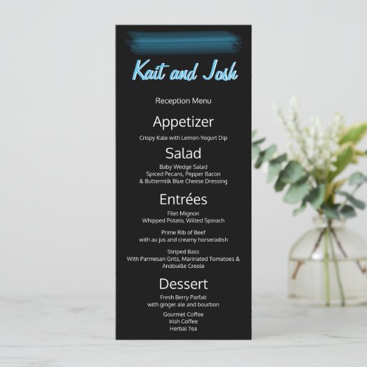 Minimale legante Fab Style Wedding Menu (Staand voorkant)