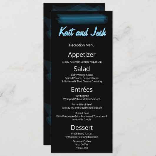 Minimale legante Fab Style Wedding Menu (Voorkant / Achterkant)