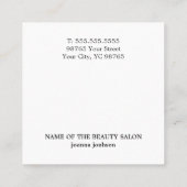 Minimale legante Faux Metal Bold Hairdresser Vierkante Visitekaartje (Achterkant)
