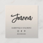 Minimale legante Faux Metal Bold Hairdresser Vierkante Visitekaartje (Voorkant)