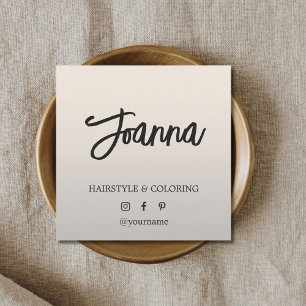 Minimale legante Faux Metal Bold Hairdresser Vierkante Visitekaartje