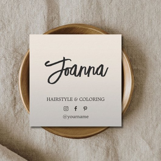 Minimale legante Faux Metal Bold Hairdresser Vierkante Visitekaartje