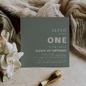 Minimale legante formale groene 1e verjaardag kaart