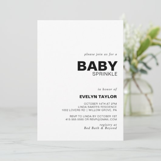 Minimale legante formele Baby sprinkhaan Kaart (Staand voorkant)