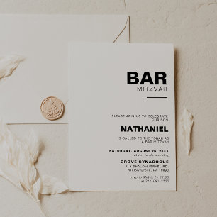 Minimale legante officiële balk Mitzvah Kaart