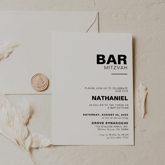 Minimale legante officiële balk Mitzvah Kaart