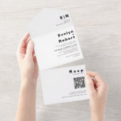 Minimale legante officiële bruiloft all in one uitnodiging (Afscheurbaar)