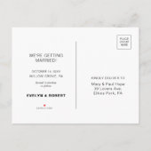 Minimale legante officiële bruiloft Opslaan Datum Aankondigingskaart (Achterkant)