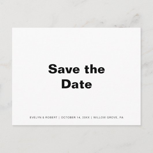 Minimale legante officiële bruiloft Opslaan Datum Aankondigingskaart (Voorkant)
