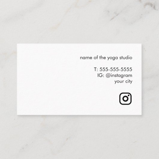 Minimale legante pasta's voor kopercirculatie Yoga Visitekaartje (Achterkant)