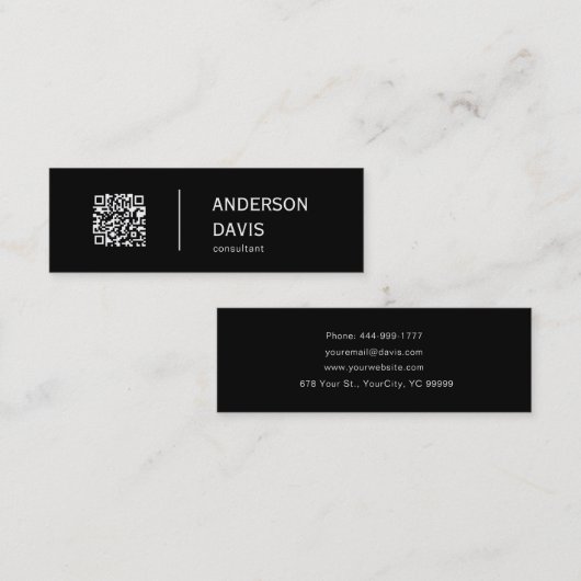 Minimale legante QR-code Mini Mini Business Auto Mini Visitekaartje (Voorkant / Achterkant)