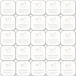 Minimale legante Simple Blush Heart Guest Name Sticker