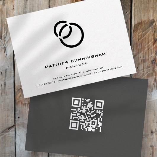 Minimale legante Simple Moderne Logo- en QR-code Visitekaartje