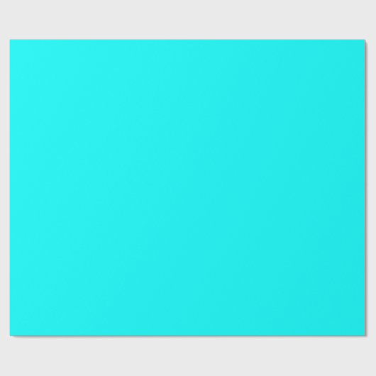 Minimale legante Solid Cyan Blue Plain Cadeaupapier (Vlak)