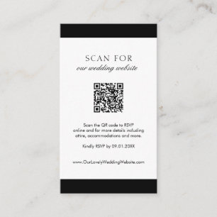 Minimale legante website Modern QR Code Wedding Informatiekaartje
