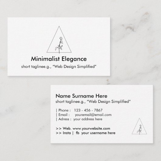 Minimale legantie visitekaartje (Voorkant / Achterkant)