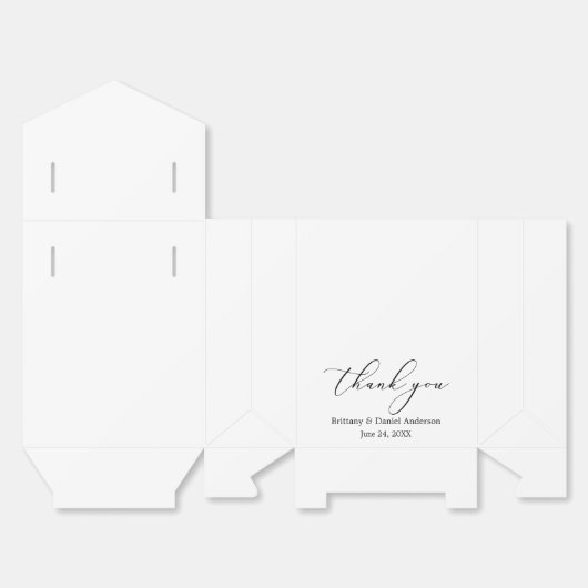 Minimale legantikalligrafie-weduwschap bedankdoosjes (Ongevouwen)