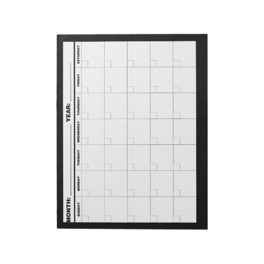 Minimale lege kalender notitieblok (Linkerzijde)