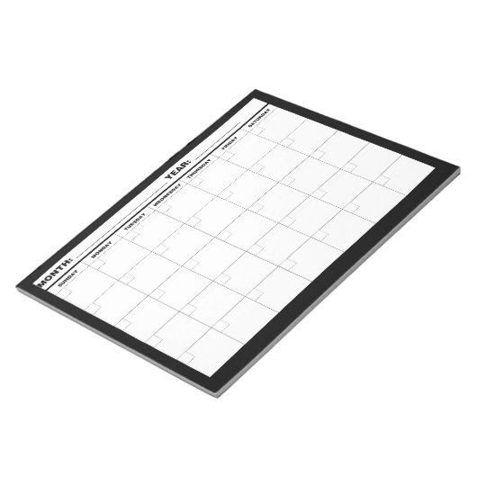 Minimale lege kalender notitieblok (Schuin)