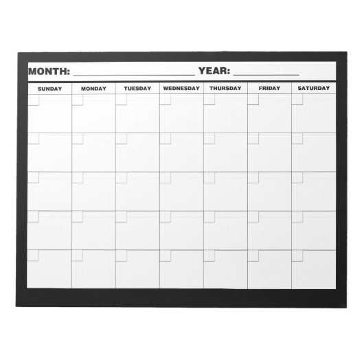 Minimale lege kalender notitieblok (Voorkant)