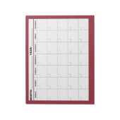 Minimale lege kalender notitieblok (Linkerzijde)