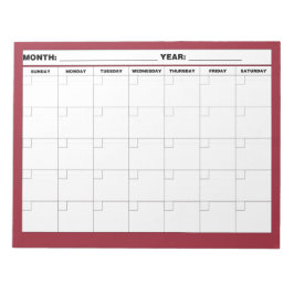 Minimale lege kalender notitieblok
