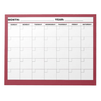Minimale lege kalender notitieblok