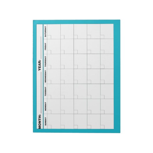 Minimale lege kalender notitieblok (Linkerzijde)
