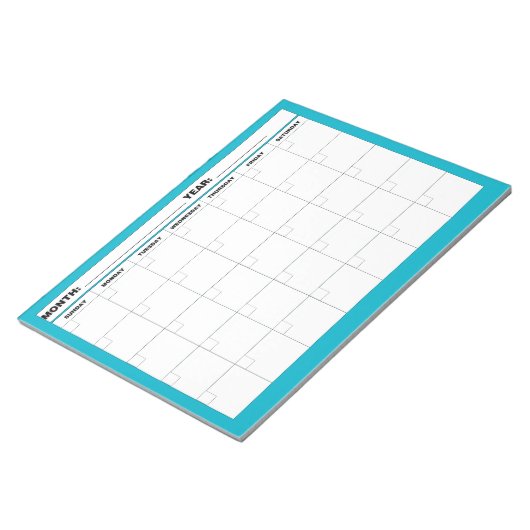 Minimale lege kalender notitieblok (Schuin)