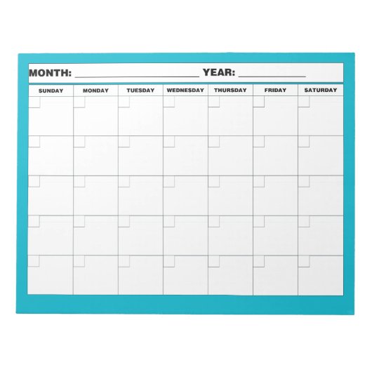 Minimale lege kalender notitieblok (Voorkant)