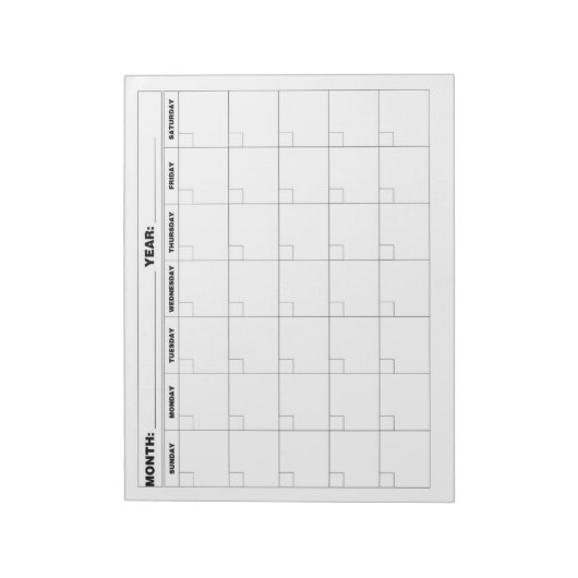 Minimale lege kalender notitieblok (Linkerzijde)