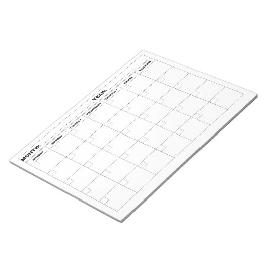 Minimale lege kalender notitieblok (Schuin)