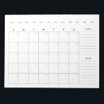 Minimale lege maandelijkse kalender notitieblok<br><div class="desc">Een ongedateerde,  lege kalenderplanner voor u om uw fitness kalender,  gebeurtenissen,  taken,  maaltijden,  en meer neer te schrijven!</div>