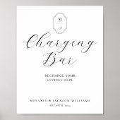 Minimale legerstaaf en -monogram oplaadbalk poster (Voorkant)