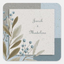 Minimale leisteenblauwe bes taupe geometrische tro vierkante sticker