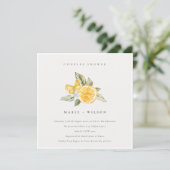 Minimale Lemon Boho Botanische Couples Shower Bedankkaart (Staand voorkant)