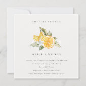 Minimale Lemon Boho Botanische Couples Shower Bedankkaart (Voorkant)