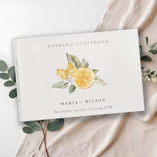 Minimale Lemon Botanical Boho Foliage Wedding Gastenboek